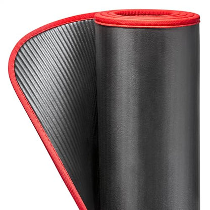 adidas 10mm Extra Thick Training Mat with Carrying Strap and Non-Slip Textured Base - Cushioned Workout Mat for Home Gym, Floor Workouts, and Intense Exercises - Portable and Durable