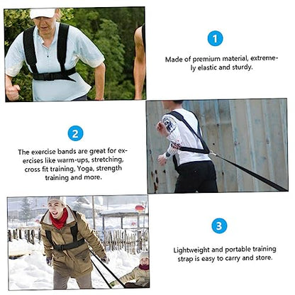 TOYANDONA 2pcs Weight Bearing Shoulder Straps Fitness Training Sled Harness with Padded Non Slip Design for Running Resistance Workouts and Strength Exercise