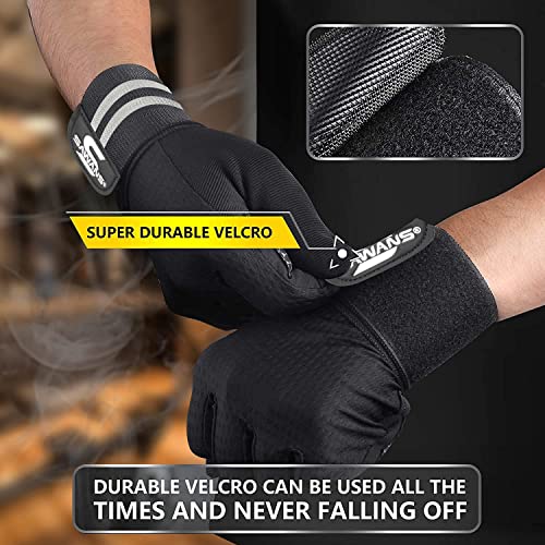 SAWANS Weight Lifting Gloves Gym Workout Fitness Wrist Wrap Support Men Women Fingerless Gloves Full Finger Touchscreen - size: Small