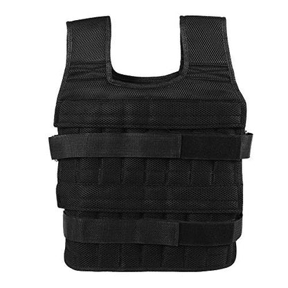 Maxmartt Pocket Weighted Vest for Men and Women 50KG Oxford Cloth Adjustable Workout Weight Vest Strength Training Vest Training Weighted Jacket (Without Plates Weights)