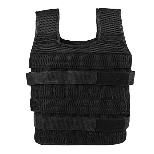 Maxmartt Pocket Weighted Vest for Men and Women 50KG Oxford Cloth Adjustable Workout Weight Vest Strength Training Vest Training Weighted Jacket (Without Plates Weights)