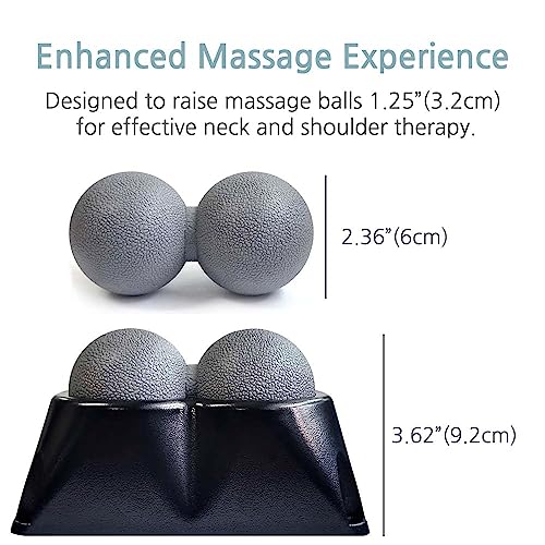 Double Lacrosse Peanut Massage Ball Riser Set for Headache, Neck, Shoulder & Back Pain Relief (Massage Ball Riser Set)