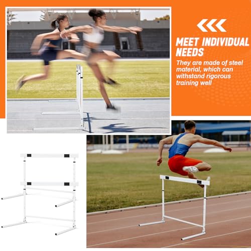 Adjustable Height Hurdles from 27 to 42 Inch Foldable Track and Field Equipment Jumping Speed and Agility Training Hurdle for Track Soccer Athletic Basketball Courses Drills