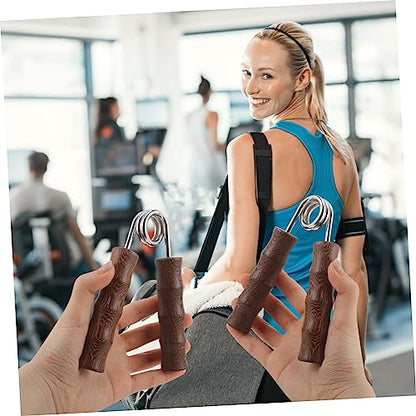 1pair Wooden Hand Gripper Kit Fitness Arm Strength Trainer Non-skid Grip for Home Gym Hand Exerciser for Strengthening Fingers Forearms for Workout Enthusiasts
