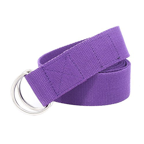 Gelante Fitness Exercise Yoga Strap - Durable Cotton 10 Feet Long - color: Purple