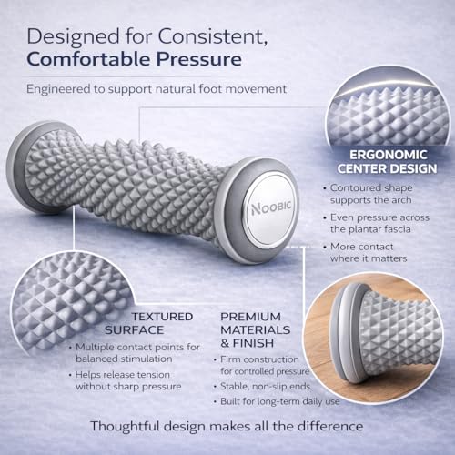 Foot Roller for Plantar Fasciitis Pain Relief – Deep Tissue Foot Massage Kit for Arch & Heel Pain, Includes Lacrosse & Spiky Massage Ball