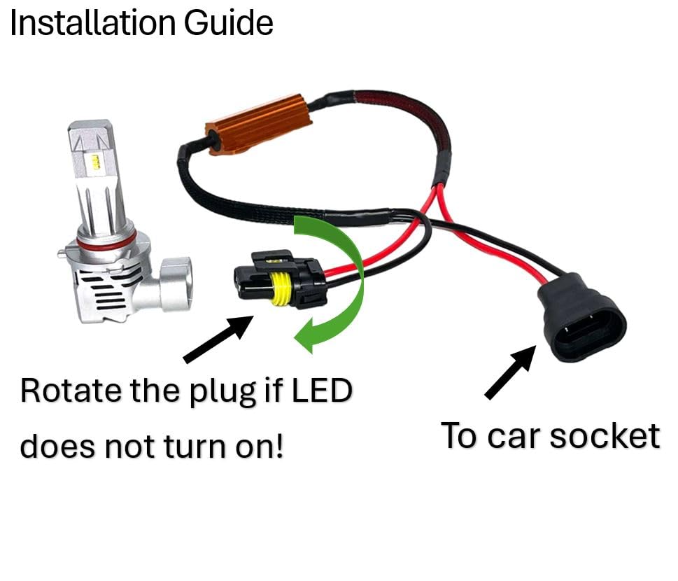 O-NEX 9006 LED Load Resistor Kit 50W 8ohm Headlight Bulb Relay Harness Adapter Anti Flicker Error Decoder Warning Canceller - size: 9005, 9006