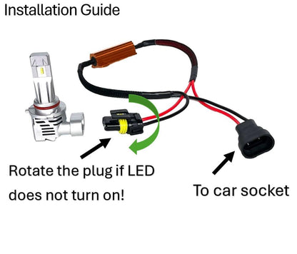 O-NEX 9006 LED Load Resistor Kit 50W 8ohm Headlight Bulb Relay Harness Adapter Anti Flicker Error Decoder Warning Canceller - size: 9005, 9006