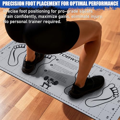 31.5'' X 13.8'' Non-Slip Squat Mat with Foot Position, Pro-Grade Exercise Mat Great for Squats, Leg and Lunges, Improving Muscle Activation, Versatility and Safety, Ideal for Home Fitness Enthusiasts - color: Grey