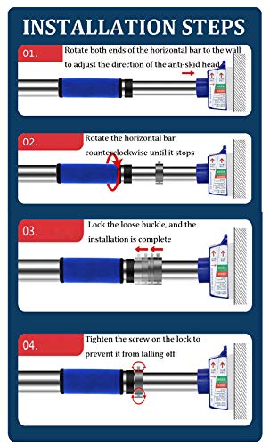 Pull-Up Bar Horizontal Bar On The Door, Portable Screwless Upper Body Fitness Bar, Chin Up Bar, 73-94cm, 92-125cm, 110-140cm (Size : 73-94cm)