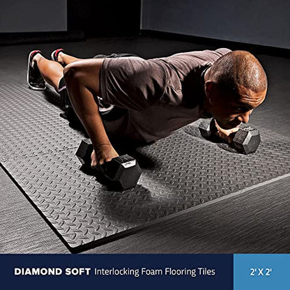 IncStores 5/8 Inch Thick Diamond Soft Foam Flooring Tiles | High-Density Interlocking Foam Tiles for Rugged Style in Your Home Gym, Playroom, and More
