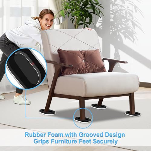 New Upgrade Furniture Movers Sliders: Multi-Surface Furniture Sliders - size: 5.8*4.3in Oval 8+8Pack