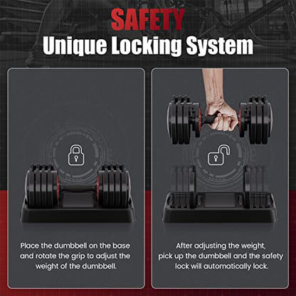 Flash Limp Adjustable Dumbbells 55LB Single Dumbbell 5 in 1 Free Dumbbell Weight Adjust with Anti-Slip Metal Handle, Ideal for Full-Body Home Gym Workouts