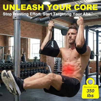 Heavy-Duty Hanging Ab Straps for Pull-Up Bar, Support for Tall Athletes, Thick Padded Arm Cradle for Core Strength & Ab Training,Compatible with Pull-Up Bars & Cable Machines