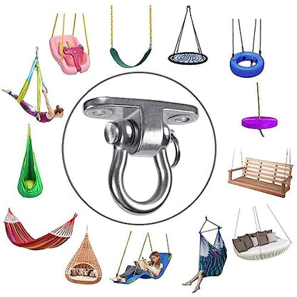 Permanent Antirust Stainless Steel Slient Bearing Swing Hanger,Heavy Duty 180° Rotary Swing, 1500LB Wood Playground Hammock Chair,sandbag Porch Swing