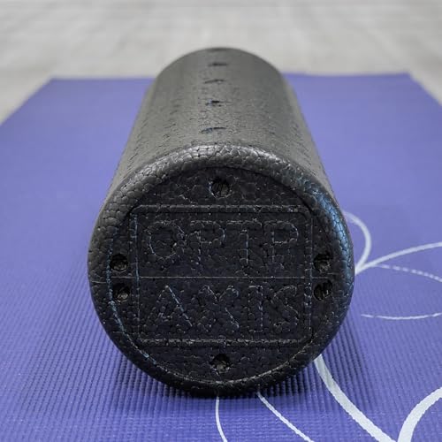 OPTP AXIS Firm Density Foam Roller – Round, Black, 18"L X 6" - color: Black - 18" X 6" Round