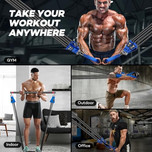 NITEEN 310lbs/390lbs Heavy Resistance Bands with Handles for Working Out - size: 390lbs