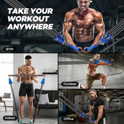 NITEEN 310lbs/390lbs Heavy Resistance Bands with Handles for Working Out - size: 390lbs