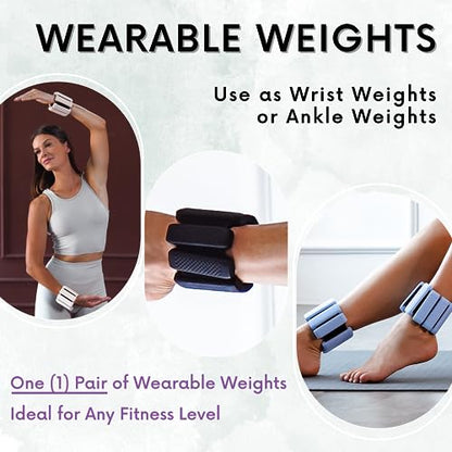 Polyfit Wrist & Ankle Weights - 1 Pair - Wearable Ankle Weights for Women and Men - Wearable Bracelet for Exercise, Yoga, Walking, Running, Dance, Barre, Pilates, Cardio, Aerobics - color: LAVENDER