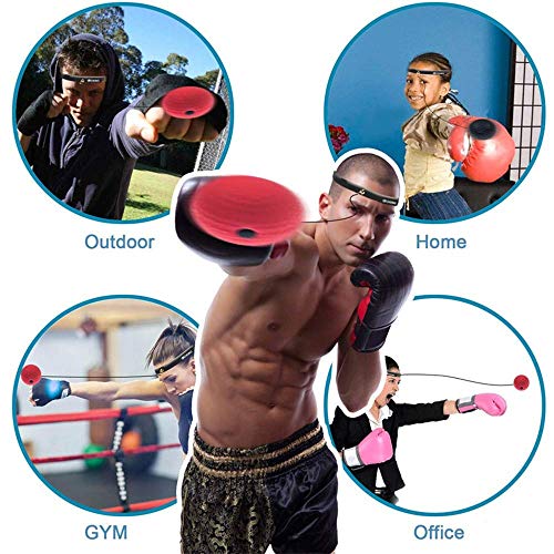 Boxing Reflex Ball 3 Difficulty Level Boxing Ball with Headband Suit for Reaction, Agility, Punching Speed, Fight Skill and Hand Eye Coordination Training for Kids and Adults