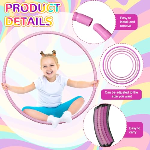 Syhood 12 Pcs Hoops for Kids Plastic, Gradient Pink - color: Gradient Pink