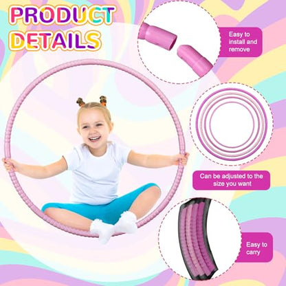 Syhood 12 Pcs Hoops for Kids Plastic, Gradient Pink - color: Gradient Pink