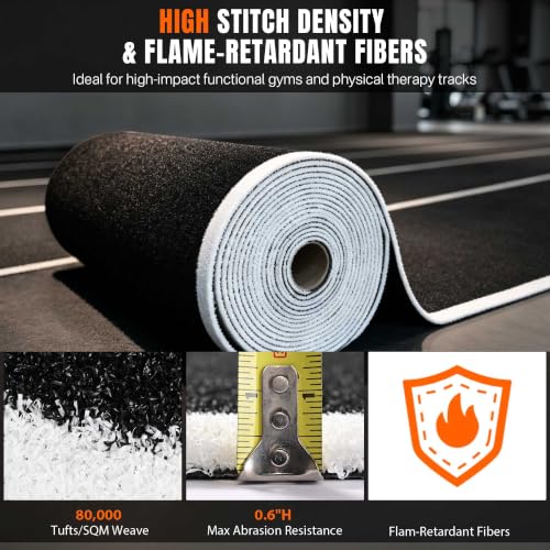 Yescom 4FTx50FT Indoor Gym Add-on Turf Runway for Sled Track HIFT Training - size: 0.6"H-4'x50'Elite(Add-on)
