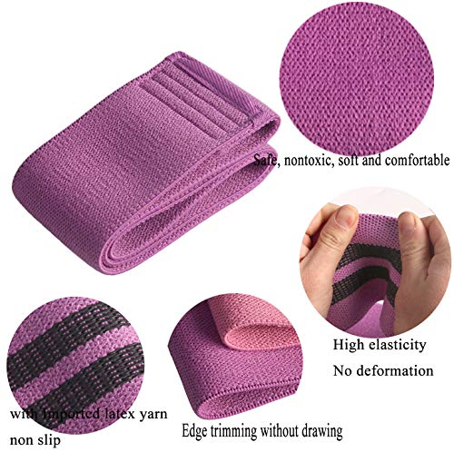 Fabric Resistance Loop Exercise Bands, Non Rolling Exercise Set of 3 Booty Bands Wide Workout Bands 3 Set, Booty Bands for Women & Men