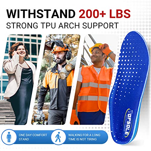 Heavy Duty Support Pain Relief Orthotics - 220+ lbs Plantar Fasciitis High Arch Support Insoles for Men Women, Flat Feet Insert, Work Boot Shoe Insole, Absorb Shock with Every Step