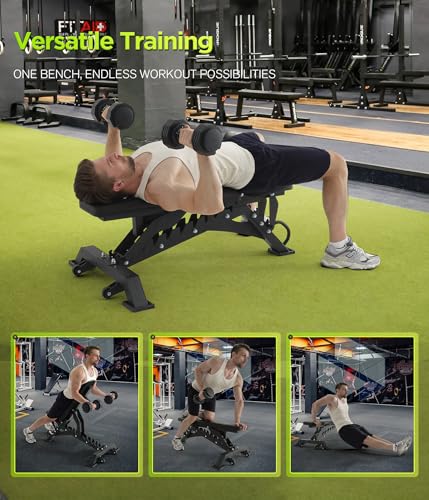 Heavy Duty Weight Bench 1000LB Capacity, Adjustable FID Workout Bench Weight Lifting, Bench Press for Gym and Home Gym