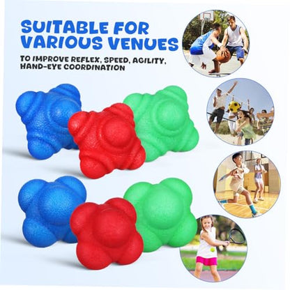 Hemoton 6 Pcs Fitness Reaction Balls Bouncing Balls for Speed Training Hand Eye Coordination Reflexes Durable for Use