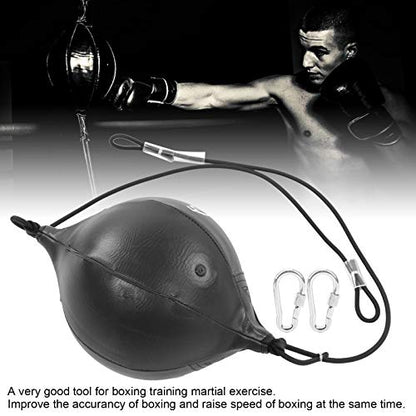 Double End Punching Ball, Punching Ball Inflatable Boxing PU Pear Muay Thai Punch Bag for Punching Exercise and Hand Eye Coordination Training