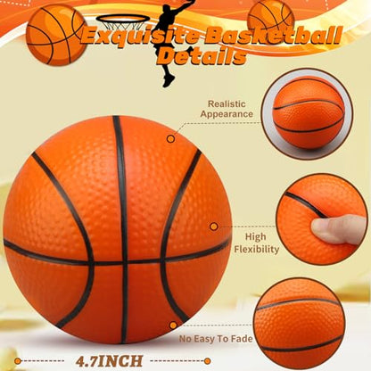 Amarlozn 5" Mini Foam Basketball Set, 3 PCS Orange, Ideal for Kids, Toddlers, Beach, Pool, Indoor & Outdoor Play
