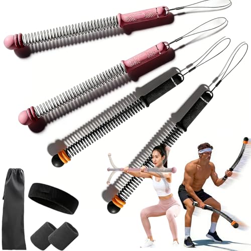 2026 Upgraded Adjustable Ropeless Battle Ropes, Portable Cordless Battle Ropes for Home Gym, Workout Rope for HIIT, Cardio, Strength Conditioning & Core Workouts, Full-Body Burn in 60 Second - color: 2PC-A