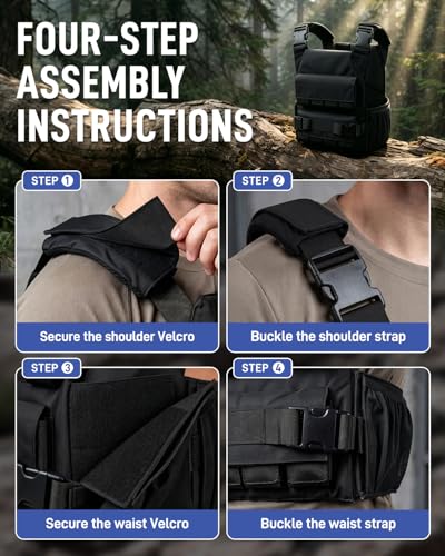 Blue Quartz 40 lb Weighted Vest for Men - Adjustable 0-40 lb with 16 Iron Weight, Heavy-Duty for Strength Training, Running and Walking - Weighted Vest with Removable Weights