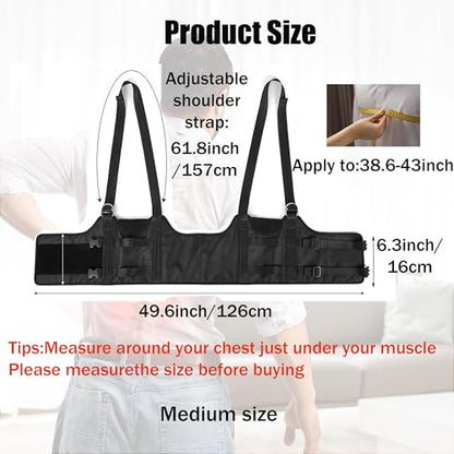Back Stretcher - Spine Decompression Belt for Pain Relief Spinal Back Stretcher Lumbar Traction Device Belt Thoracic Decompression Harness Portable Stretching Device (Medium)