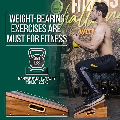 Professional Adjustable Calf Stretcher Slant Board for Squats with Non-Slip Feet for Ankle and Achilles Stretching, Wooden Slant Board for Calf Stretching, Squat Wedge