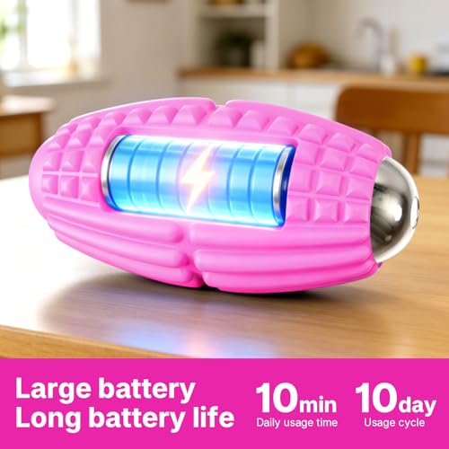 Mini Massage Ball 4 Speeds Vibrating Massage Roller Ball for Foot,Leg,Palm,Hand,Neck,Back,Trigger Point Portable Muscle Plantar Fasciitis Relief Relaxation for Athletes & Office Workers (Pink)