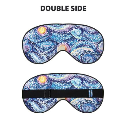 Abstract Blue Night Sky Sleep Mask Eye Mask with Adjustable Strap Eye Sleep Shade Cover Blocks Light for Women Men Airplane Travel Nap - color: Abstract Blue Night Sky