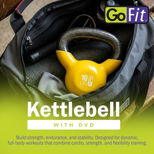 GoFit Premium Vinyl Dipped Kettle Bell with Introductory Training DVD