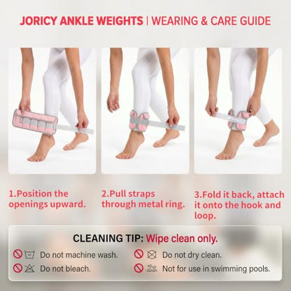 Adjustable Ankle Weights for Women Men A Pair of 1-3/4/5/6/8/10/20LBS - color: Pink