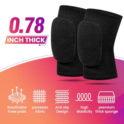 Volleyball Knee Pads,Knee Pads for Women,Men,Kids,Girls,Knee Brace for Basketball Volleyball Football Dance Yoga Tennis Running Cycling Workout Climbing (Black, Small)