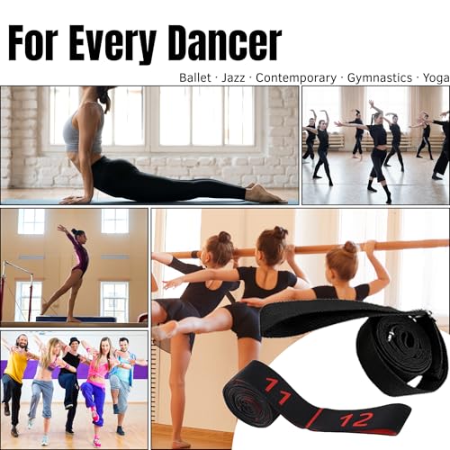 Danzcue Ballet Stretch Strap Set – Professional Dance Flexibility Trainer with Door Anchor, Extra Long Non-Slip Stretching Bands for Ballet, Jazz, Contemporary & Gymnastics