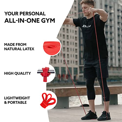 3DActive Pull Up Assist Band - Resistance Band for Strength Training, Powerlifting, Body Stretching, Crossfit - Exercise Guide Included.