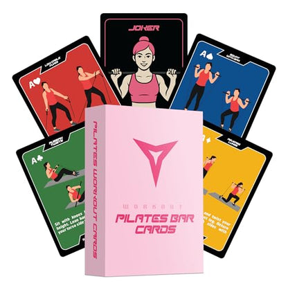 BREAKING LIMITS Pilates Workout Cards Deck - Body Weight Exercise Cards for Home Workouts - Fitness Cards for Men & Women - Body Deck for Weightlifting - Pilates Workout Card Games (Pilates Bar)