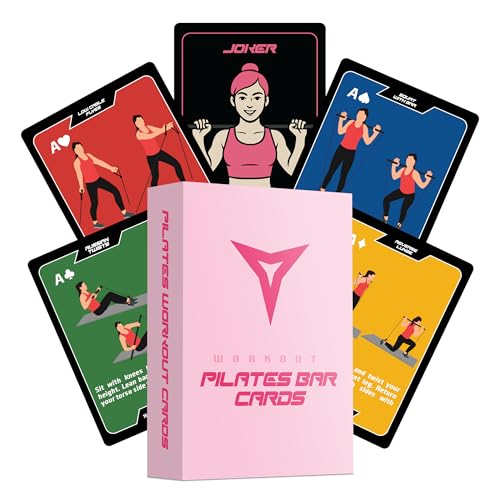 BREAKING LIMITS Pilates Workout Cards Deck - Body Weight Exercise Cards for Home Workouts - Fitness Cards for Men & Women - Body Deck for Weightlifting - Pilates Workout Card Games (Pilates Bar)
