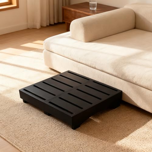 Wood Step Stool, 3.5" Bed Step Platform with Non-Slip Pads | Prefab Wooden Outdoor Steps for Porch, Bathroom & Kitchen | Safety Step for Adults & Elderly