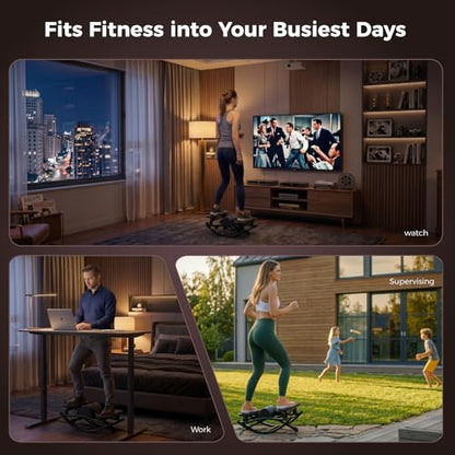 Rock Stepper Side to Side with Resistance Bands & Non-Slip Mat, 250LBS Loading Capacity, Digital Monitor, Lateral Rocking Stepper for Exercise at Home, Low-Impact Fitness for Knees and Joints