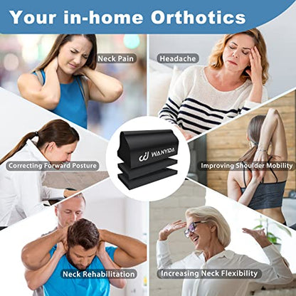 Neck Stretcher Chiropractic Pillows for Neck Pain Relief, Cervical Traction Device for Cervical Spine Alignment, Neck and Shoulder Relaxer, Cervical Orthotic Traction Block