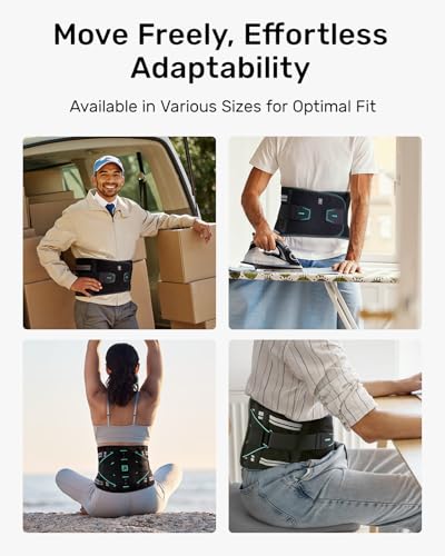 Rakiie Back Brace for Lower Back Pain Relief with 8 Stays - color: Blue, size: Large